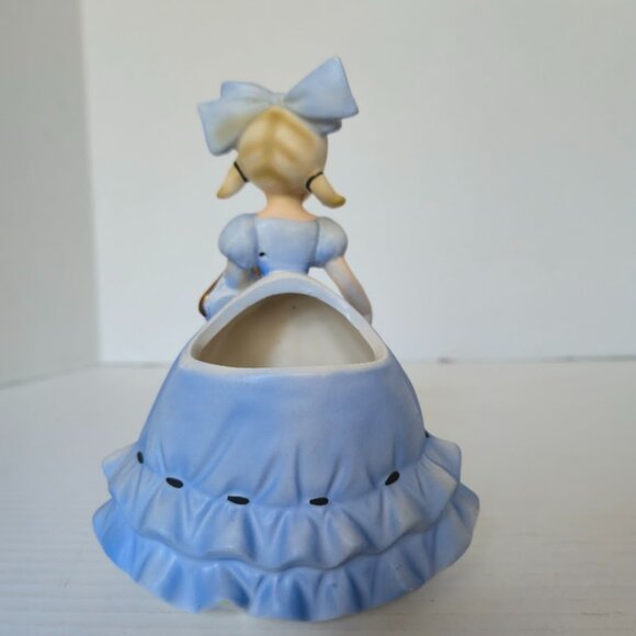 1950s Napco/Lefton Cute Girl Dress & Bow Ceramic Figurine/Planter Vintage- Japan - Picture 4 of 7